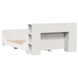 Bed Frame without Mattress White 120x200 cm Solid Wood Pine 3323771