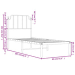 Metal Bed Frame without Mattress with Headboard White 80x200cm 373927