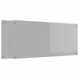 Kitchen Backsplash 2 pcs Light Grey 110 x 50 cm Tempered Glass 3415501