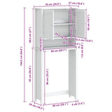 Washing Machine Cabinet BERG White 76x27x164.5 cm Solid Wood 358556