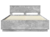 Bed Frame Concrete Grey 135 x 190 cm Engineered Wood 3408176