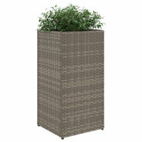 ZNTS Garden Planters 2 pcs Grey 30x30x60 cm Poly Rattan 3210518