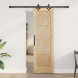 Sliding Door Manual Natural and black 61 x 198.5 cm 3333492