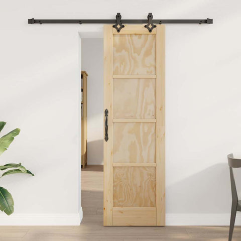 Sliding Door Manual Natural and black 61 x 198.5 cm 3333492