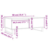 Coffee Table Smoked Oak 90x50x36.5 cm Engineered Wood 830817