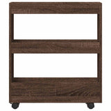 Narrow Storage Trolley 3 Tier Brown Oak Engineered Wood 855247