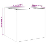 Planter Olive Green 32x30x29 cm Steel 841541