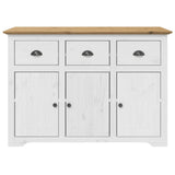 Highborad "BODO" White and Brown 115.5x43x200.5cm Solid Wood Pine 3206452