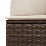 Garden Sofa with Cushion Black and Cream White Poly Rattan 3394477