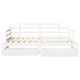 Daybed with Trundle and Drawers without Mattress White 90x200 cm 3302238
