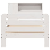 ZNTS Bed Frame without Mattress White 100x200 cm Solid Wood Pine 3309906