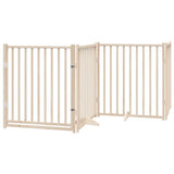 Dog Gate with Door Foldable 12 Panels 960 cm Poplar Wood 3155728