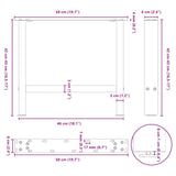 Coffee Table Legs Black 2 pcs 50x cm Steel 4013280