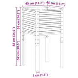 ZNTS Garden Planter Anthracite 45x45x88 cm Steel 4008966