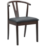 Dining Chair 2 pcs Light Brown and Black Solid Rubber Wood 42020403