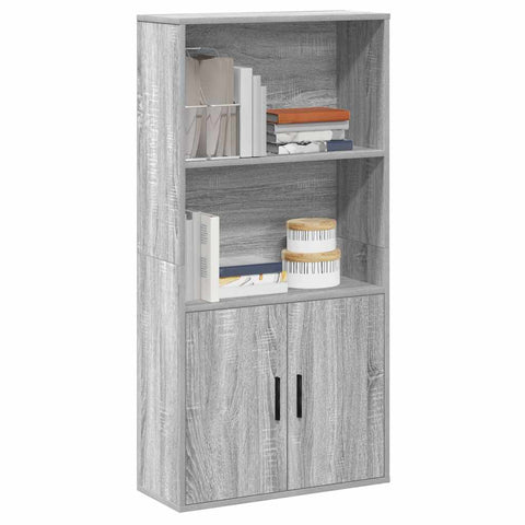 ZNTS Bookcase Grey Sonoma 60x24x120 cm Engineered Wood 860423