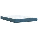 Box Spring Bed with Mattress Blue 140x190 cm Velvet 3290910