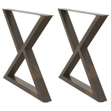 Dining Table Legs 2 pcs Natural Steel 90x cm Steel 4012735