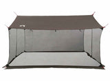 Camping Tarp with Mesh Walls Brown Grey 270 x 210 x 210 cm 42029008