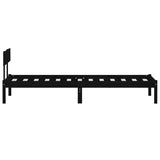Bed Frame without Mattress Black Solid Wood Small Single 810111