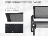 Outdoor Garden Glider Chair, Metal Frame Single Armchair Swing Seater w/ Breath Mesh Fabric Seat, T3398P325088