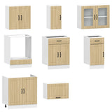 8 Piece Kitchen Cabinet Set Lucca Sonoma Oak Engineered Wood 3314834