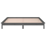 LED Bed Frame without Mattress Grey 140x190 cm Solid Wood 820653