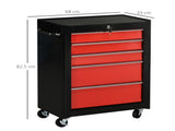 5-Drawer Tool Chest, Lockable Steel Tool Storage Cabinet with Wheels and Handle Tool Box for Garage, T3398P344243