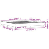 Bed Frame Grey Sonoma Engineered Wood, Plywood Super King Durable 3209840