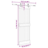Sliding Door NARVIK Natural and Black 70 x 210 cm 3445275
