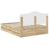 Bed Frame with Drawer Sonoma Oak 160 x 200 cm Engineer Wood 3413396