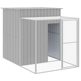 Chicken Cage with Run Light Grey 165x659x181 cm Galvanised Steel 3189115