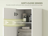 Wall Mounted Tall Bathroom Storage Cabinet with Soft-Close Hinges, Slim Bathroom Cabinet with 2 T3398P378057