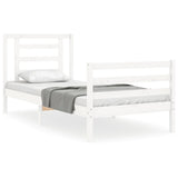 Bed Frame without Mattress White 90x200 cm Solid Wood 3194687