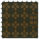 11 pcs Decking Tiles Deep Embossed WPC 30x30 cm 1 sqm Teak Colour 45037