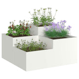 Garden Planter White 100 x 100 x 48 cm Steel 865849