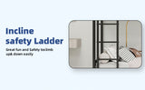 Black metal bunk bed for both adults and children, with safety railing and ladder, mattress size W3987P434167