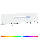 LED TV Cabinet High Gloss White Engineered Wood 897569