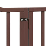 Dog Gate with Door Foldable 4 Panels Brown Oak 320 cm Poplar Wood 352235