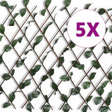 Willow Trellis Fence 5 pcs with Artificial Leaves 180x90 cm 140913