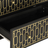 Side Cabinet Black wood grain with natural variations 358323