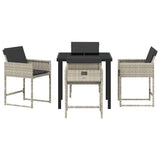 Garden Dining Set 5 pcs Light Grey Poly Rattan 3380733