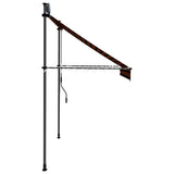 Manual Retractable Awning with LED 200 cm Orange and Brown 145878