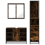 3 Piece Bathroom Furniture Set Smoked Oak Engineered Wood 3301152