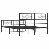 Metal Bed Frame without Mattress with Footboard Black 135x190cm 355284