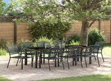 Garden Dining Set 9 pcs Anthracite Powder-Coated Steel 3379309