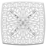 ZNTS Garden Table White 53x53x53 cm Cast Aluminium 4002817