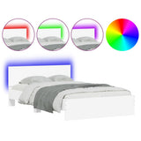 Bed Frame White Engineered wood, plywood for slats 3207630