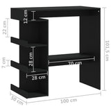 Bar Table with Storage Rack Black 100x50x101.5 cm Engineered Wood 809450