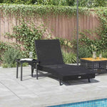 Sun Lounger with Table 2 pcs Black 40 x 40 x 40.5 cm 42009980